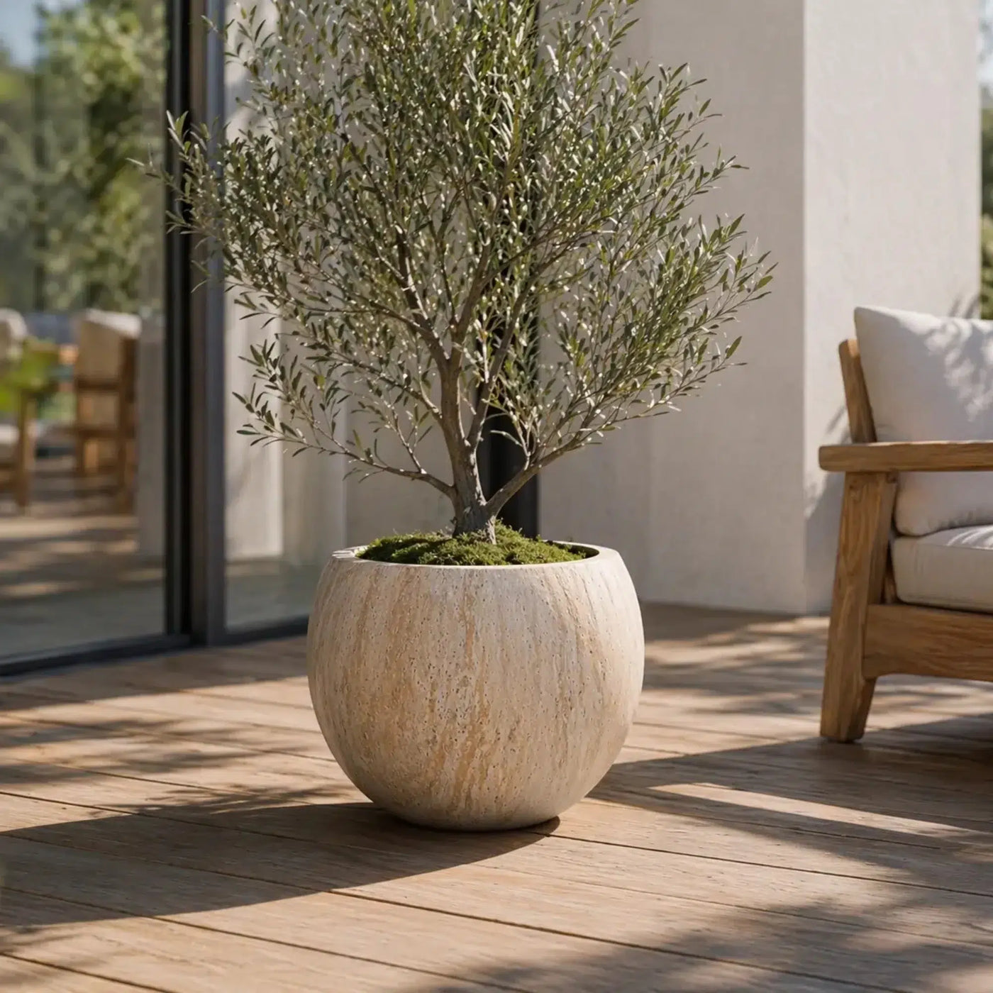 2 Sizes - Luxury Rounded Marble Planter | Premium Pot Range