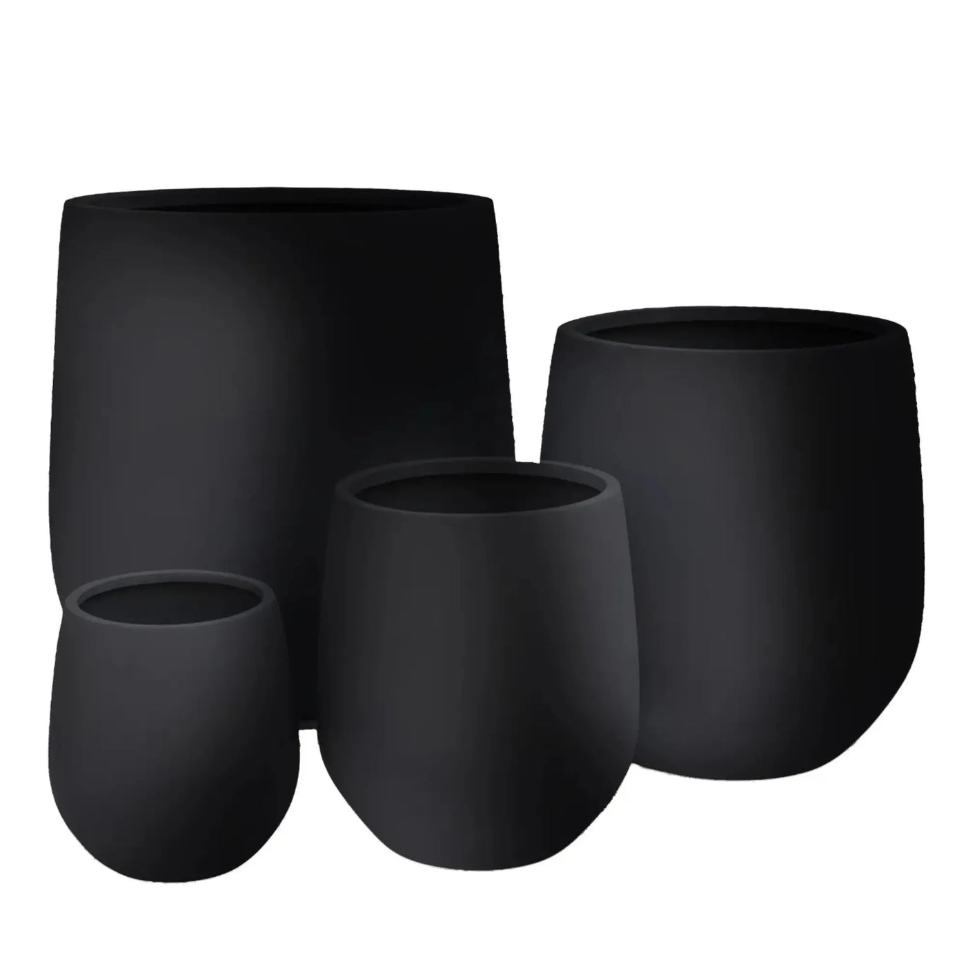 Luxury Teardrop Balloon Planter — Set of 4 Black