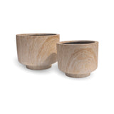 2 Sizes - Luxury Rounded Marble Planter with Pedestal Base | Premium Pot Range