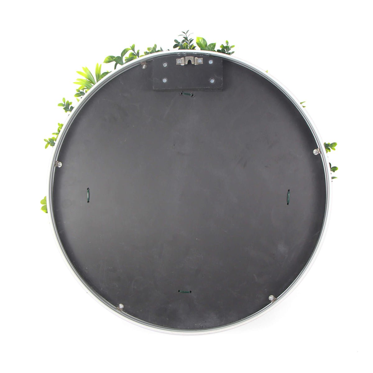 Flowering White Artificial Green Wall Disc UV Resistant 75cm (White Frame)