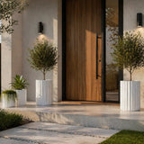 Set of 3 Luxury Rounded Ribbed Planter Premium Pot Range White