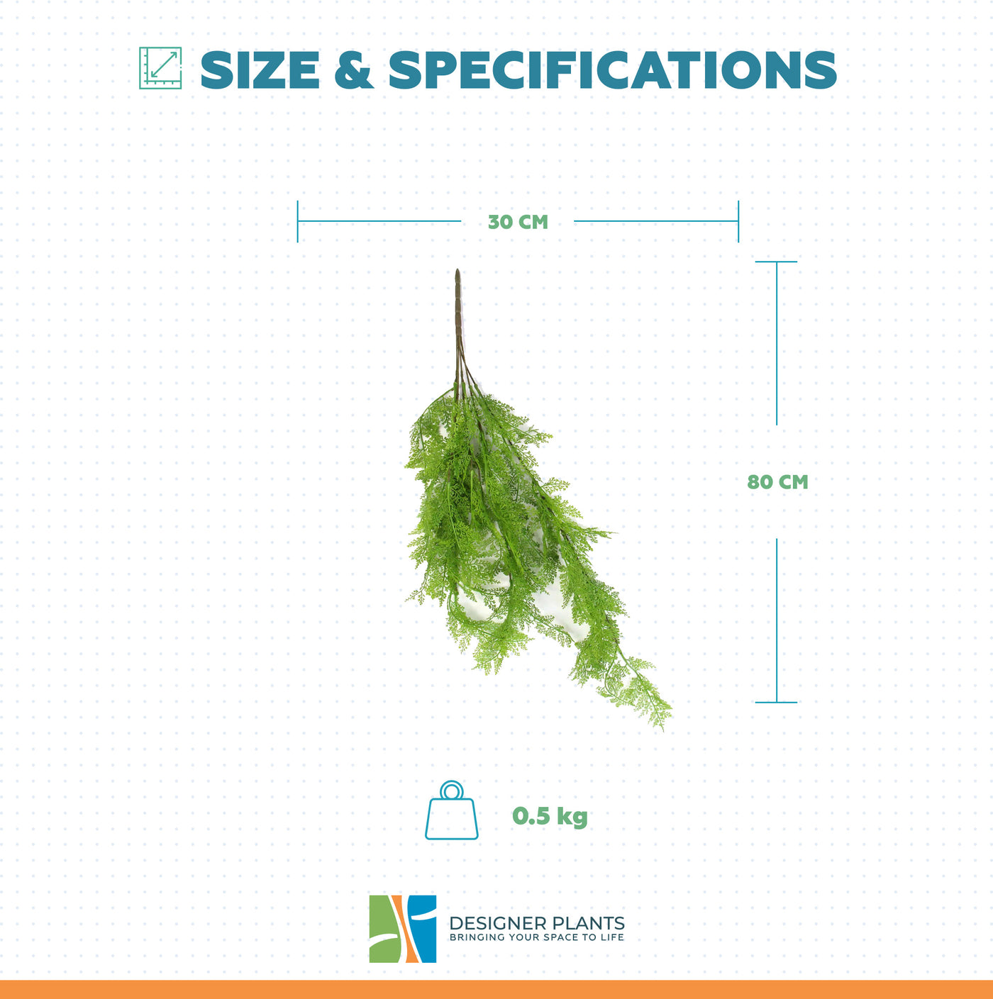 80cm Hanging Fresh Green Dense Maiden Hair Fern Bush UV Resistant