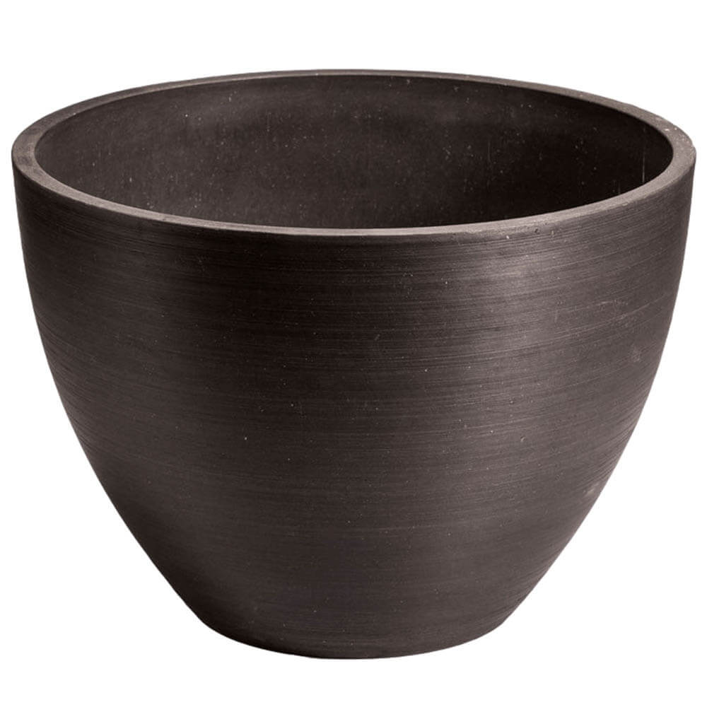 Polished Black Planter Bowl 30cm - Designer Plants