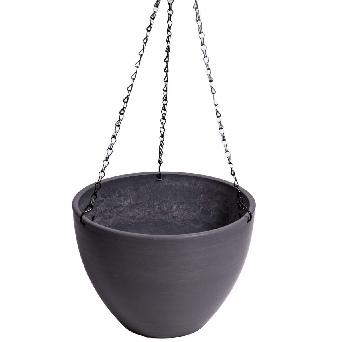 Hanging Grey Plastic Pot with Chain 30cm - Designer Plants