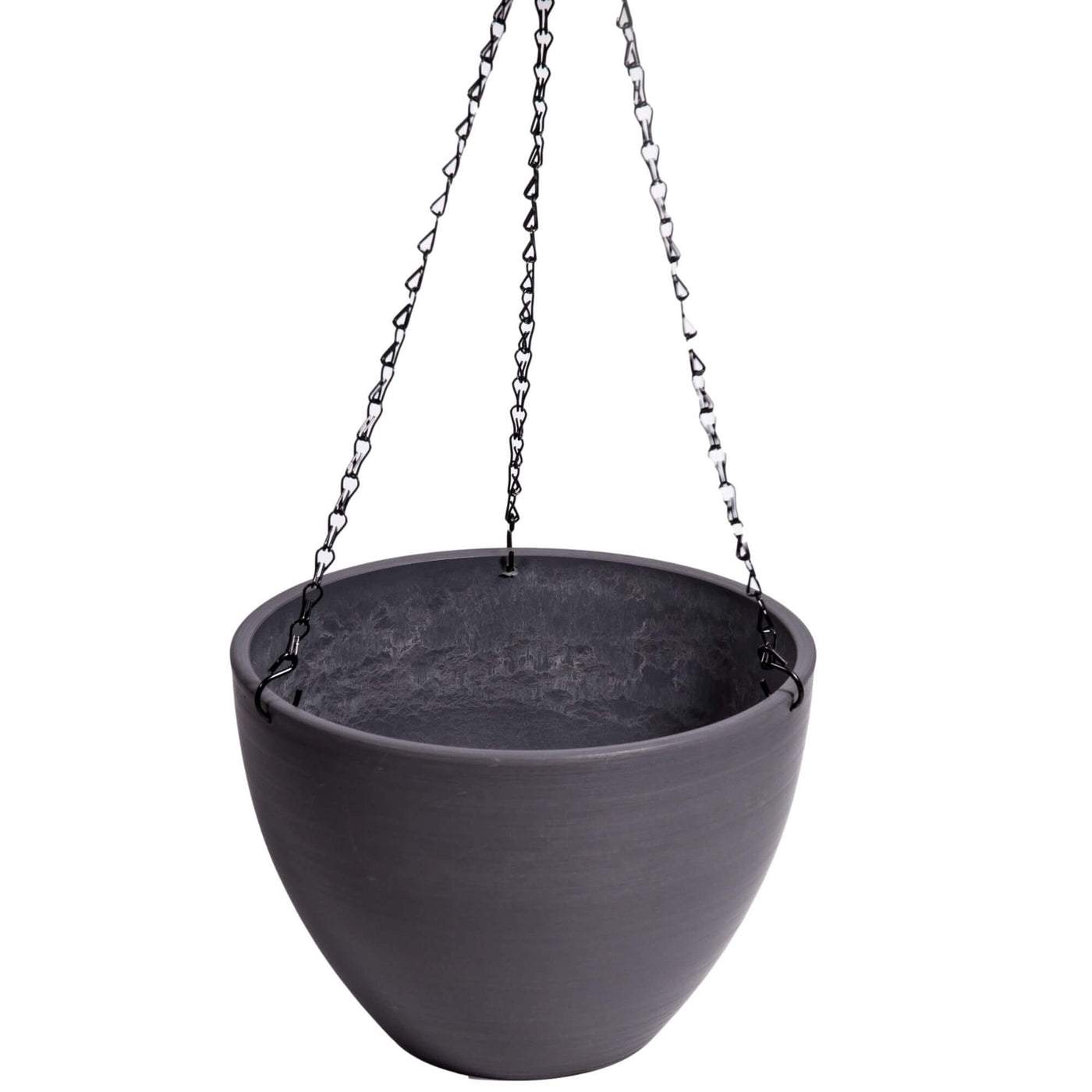 Hanging Grey Plastic Pot with Chain 30cm - Designer Plants