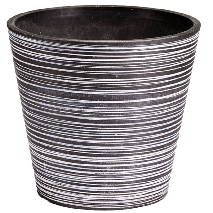 Black and White Engraved Pot 17cm - Designer Plants