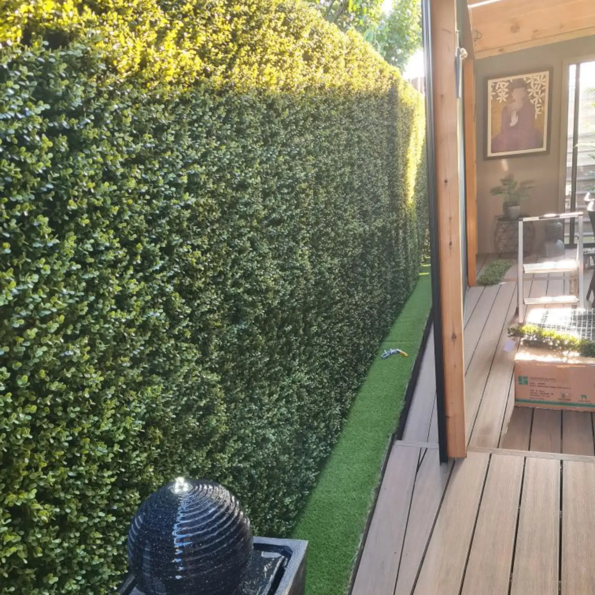 Premium Natural Buxus Hedge Panels UV Resistant 1m x 1m