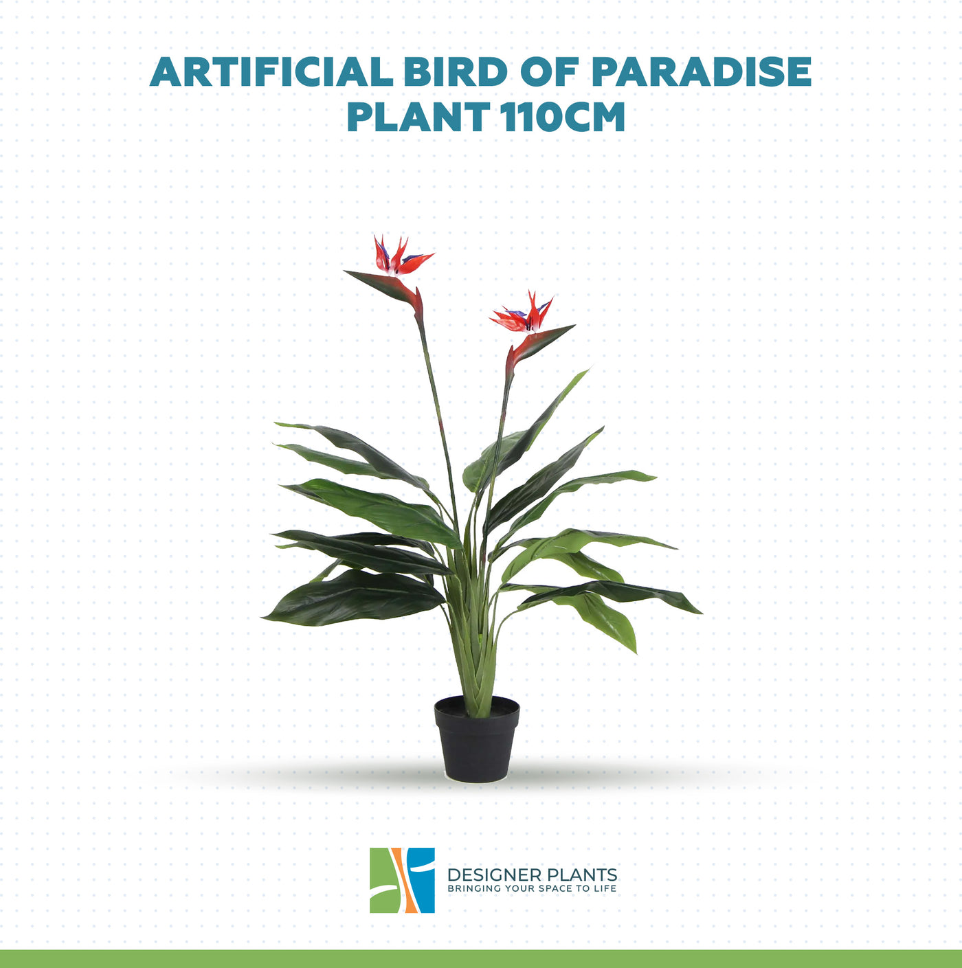 Artificial Bird of Paradise Plant 110cm (Red Flowers)
