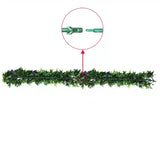 Artificial Extendable Hanging Bright Green Ivy Bush with Purple Flowers 55cm UV Resistant