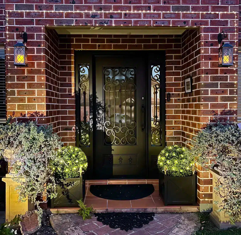 Artificial Topiary Balls with Fairy Lights