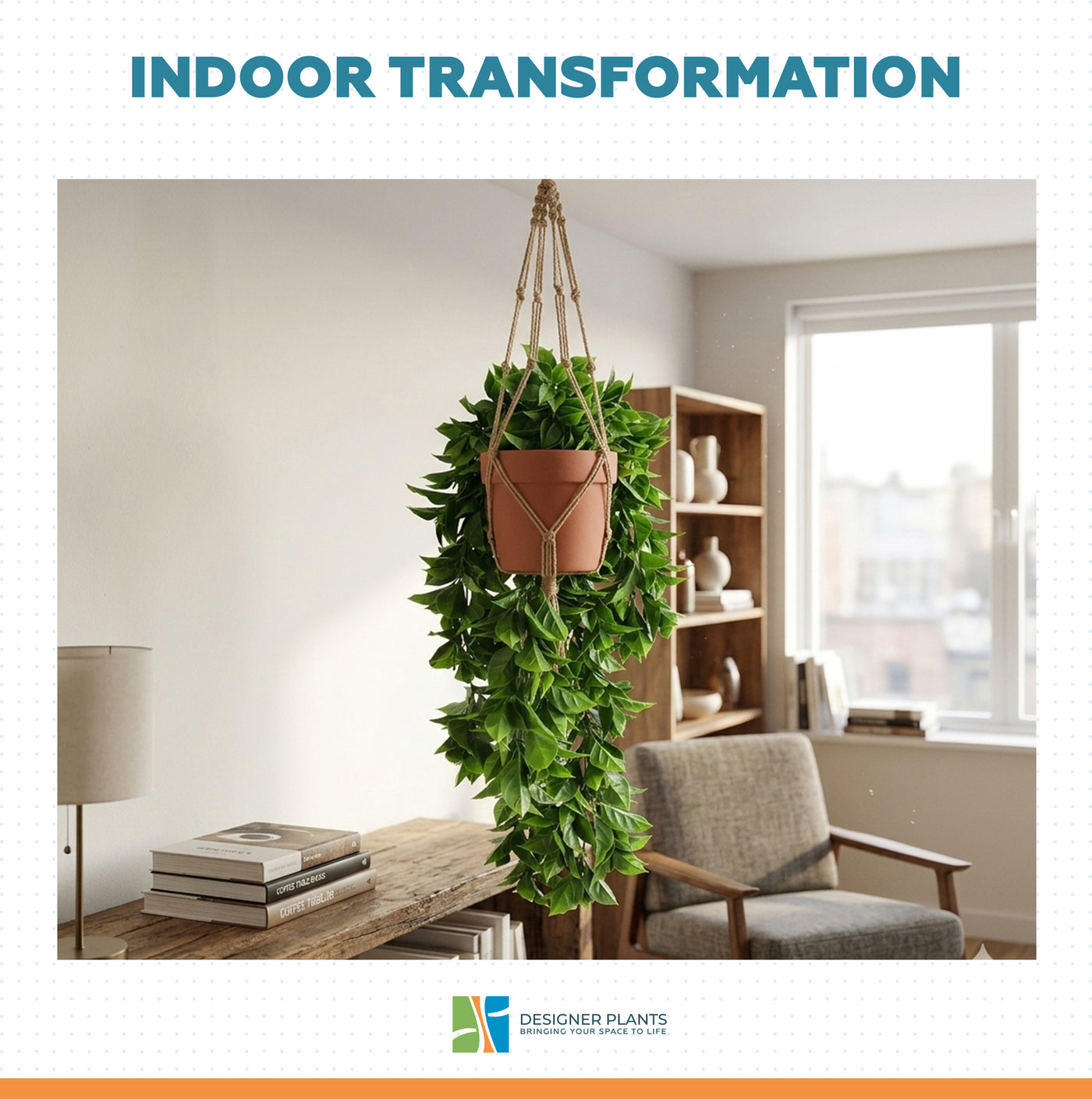 Artificial Dense Hanging Flowering Pothos Bush Vivid Green UV Resistant and Fire Rated 27cm Wide x 72cm Long
