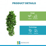 Artificial Dense Hanging Flowering Pothos Bush Vivid Green UV Resistant and Fire Rated 27cm Wide x 72cm Long