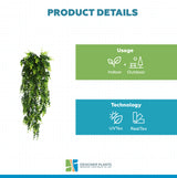 Artificial Dense Hanging Lush Green Eucalyptus Garland Bush UV Resistant and Fire Rated 18cm Wide x 77cm Long