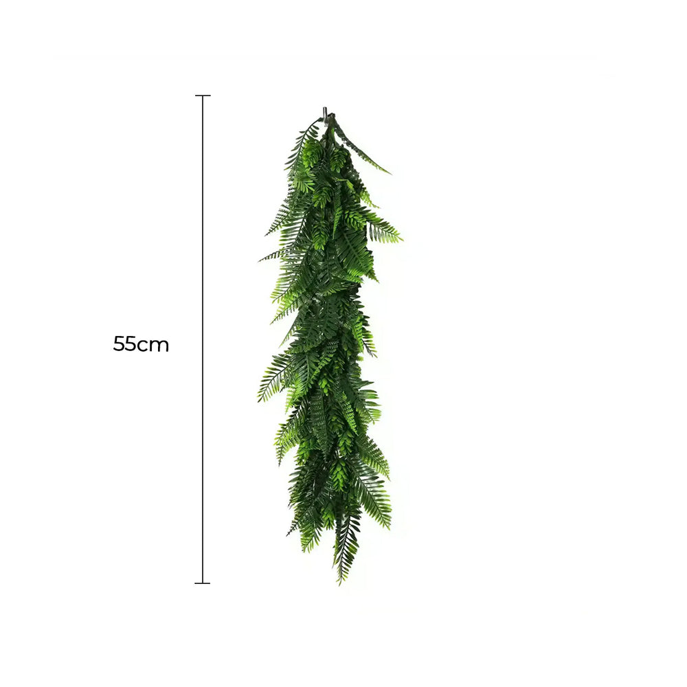 Artificial Extendable Hanging Bracken Fern Garland UV Resistant  55cm