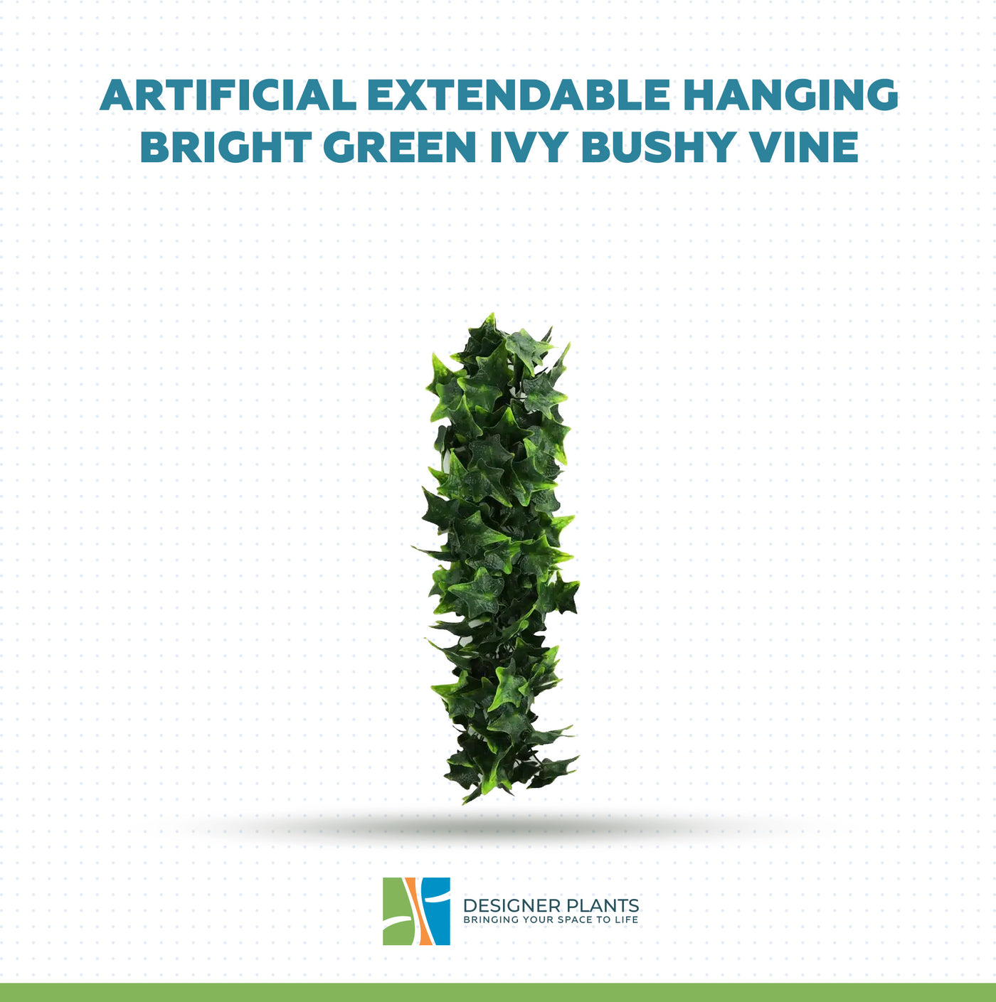 Artificial Extendable Hanging Bright Green Ivy Bushy Vine UV Resistant 55cm