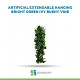 Artificial Extendable Hanging Bright Green Ivy Bushy Vine UV Resistant 55cm