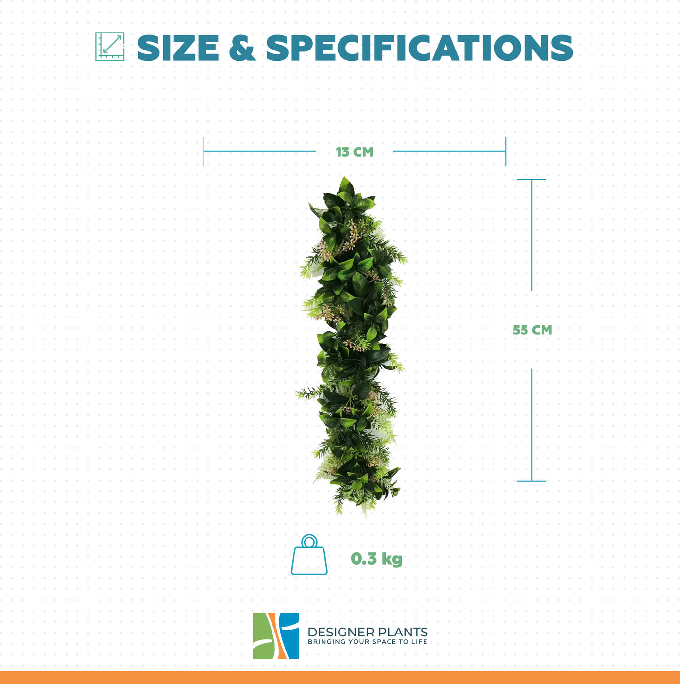 Artificial Extendable Hanging Flowering Cedar Vine UV Resistant 55cm
