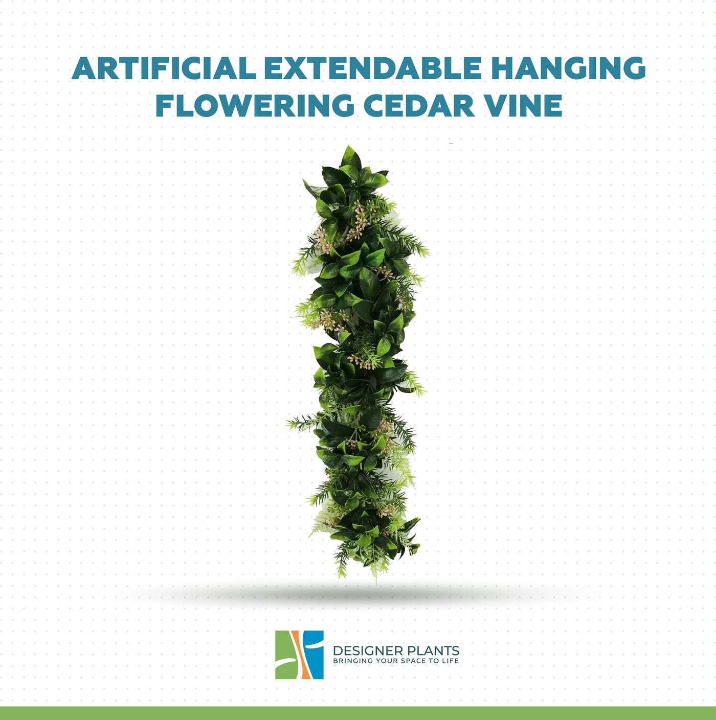 Artificial Extendable Hanging Flowering Cedar Vine UV Resistant 55cm