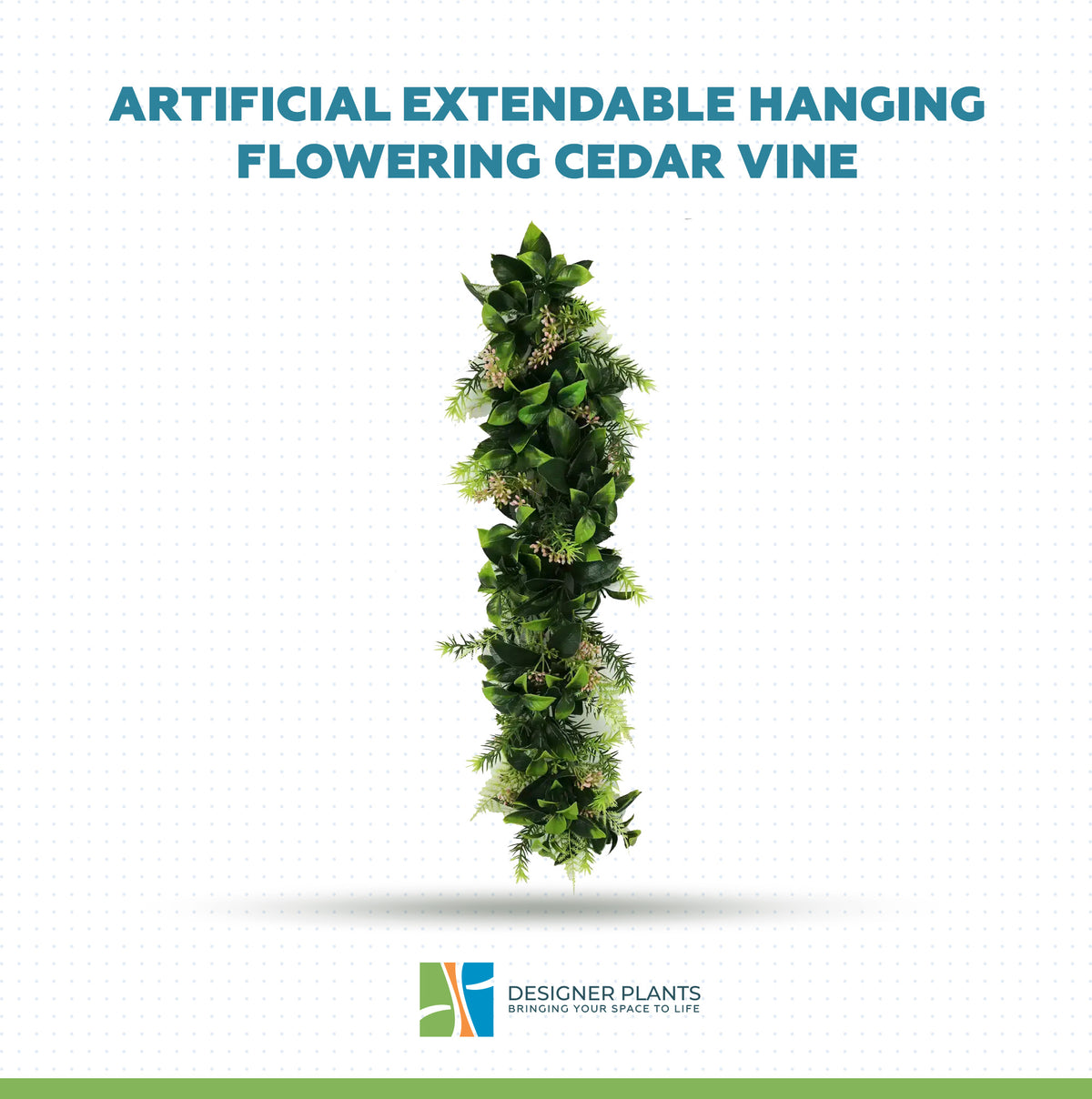 Artificial Extendable Hanging Flowering Cedar Vine UV Resistant 55cm