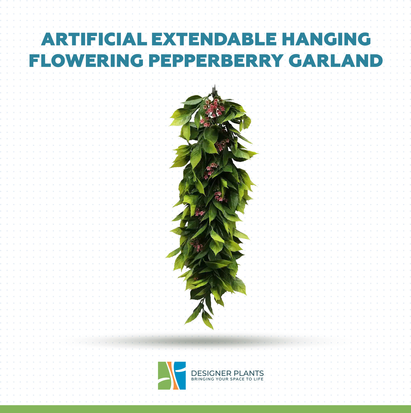Artificial Extendable Hanging Flowering Pepperberry Garland UV Resistant 55cm