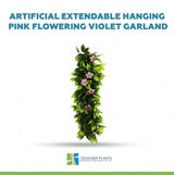 Artificial Extendable Hanging Pink Flowering Violet Garland UV Resistant  55cm