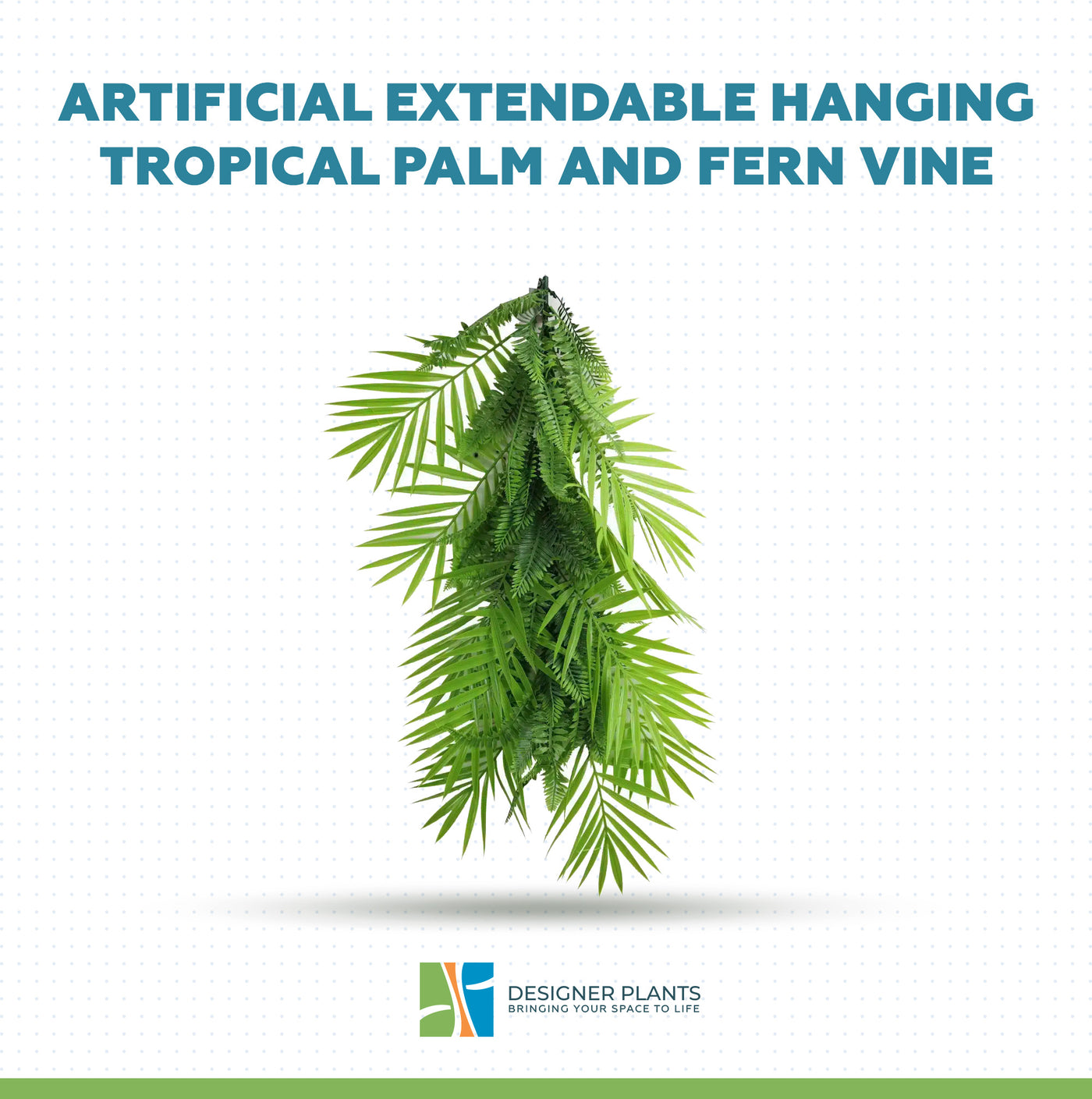 Artificial Extendable Hanging Tropical Palm and Fern Vine 55cm UV Resistant