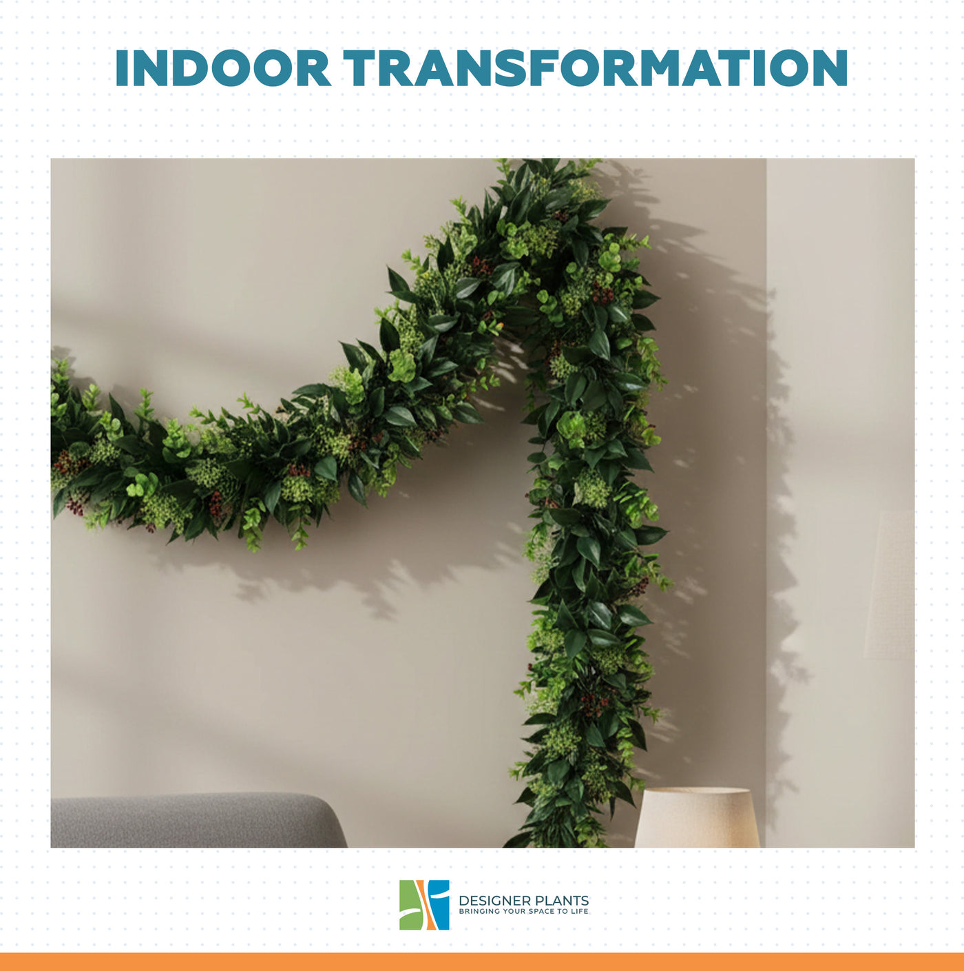 Artificial Extendable Hanging Wreath UV Resistant 55cm