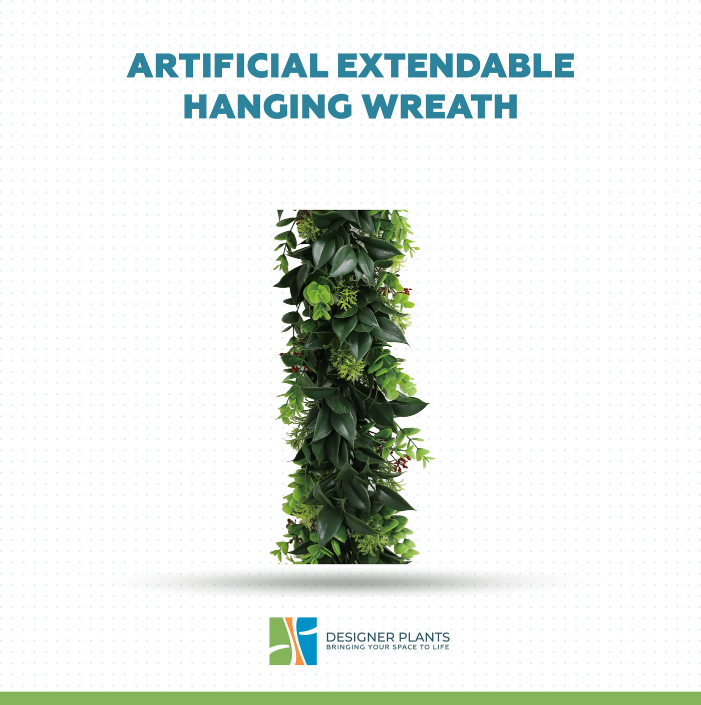 Artificial Extendable Hanging Wreath UV Resistant 55cm