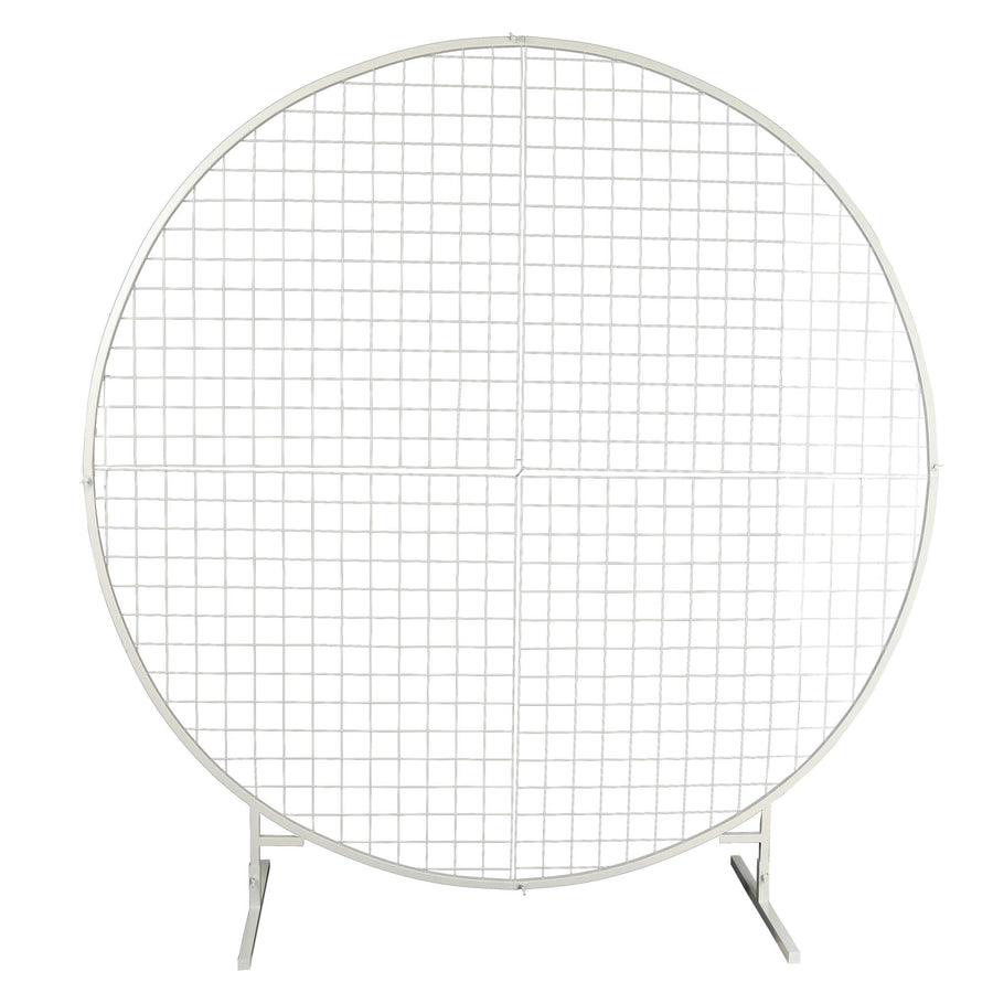 Sturdy Circular Flower Wall / Event Stand 200cm Diameter (White Frame) - Designer Plants