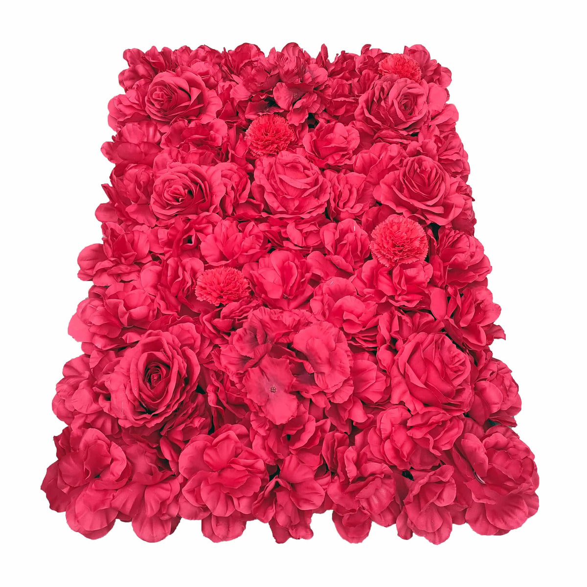 Artificial Flower Wall Backdrop Panel 40cm x 60cm Romantic Red - Designer Plants
