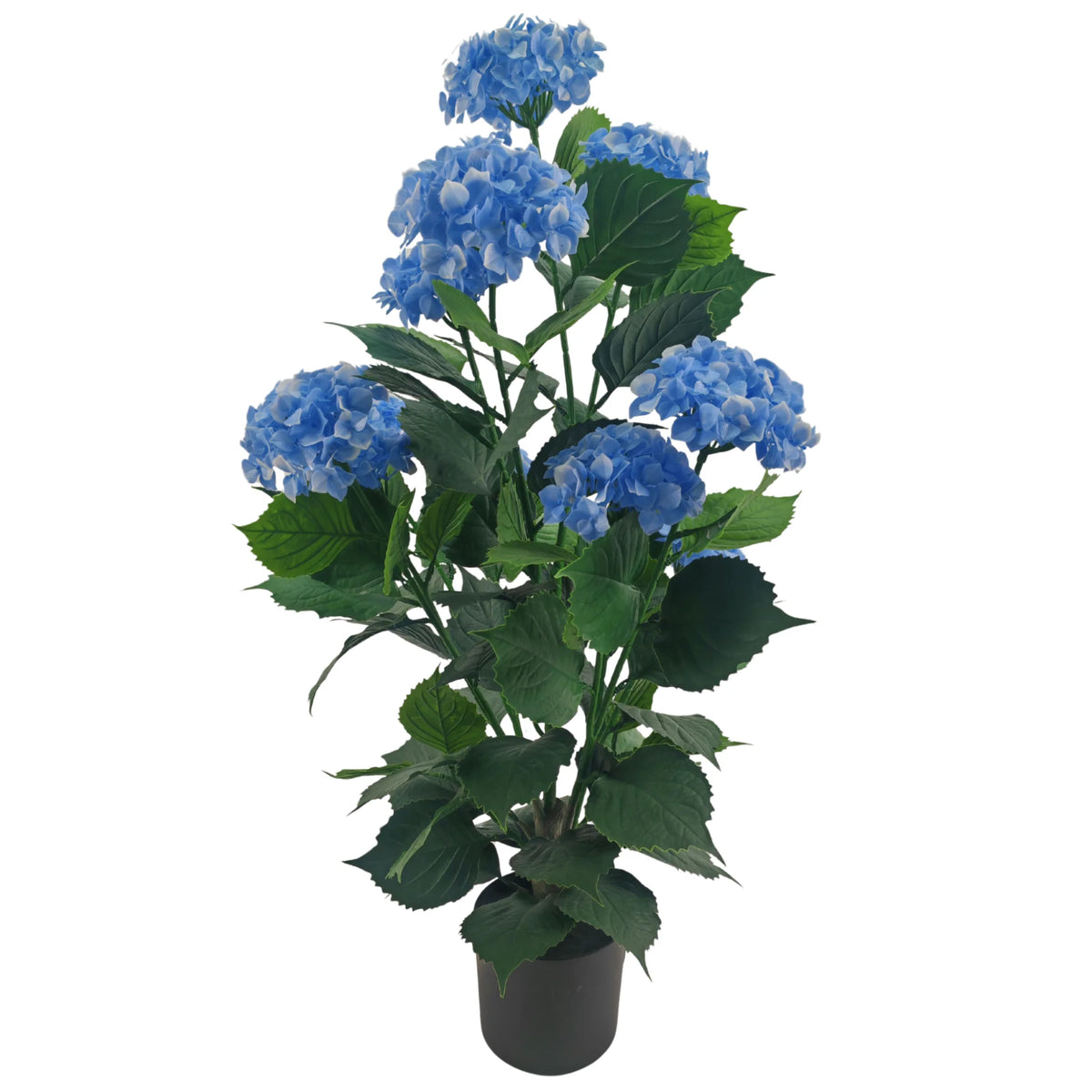 Premium Artificial Flowering Blue Hydrangea Tree 90cm UV Resistant - Designer Plants