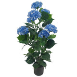 Premium Artificial Flowering Blue Hydrangea Tree 90cm UV Resistant - Designer Plants