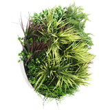 Slimline Artificial Green Wall Disc Art 80cm Grassy Fern UV Resistant (White)