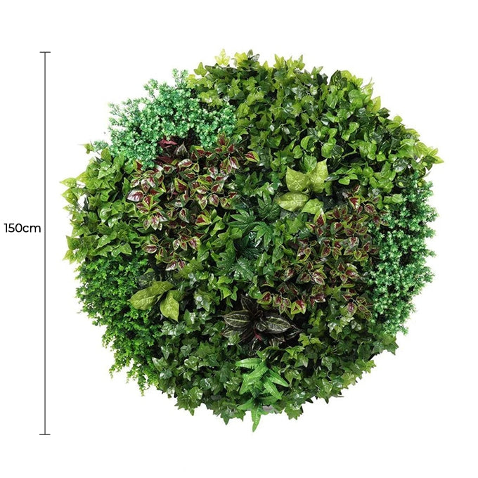 Artificial Green Wall Disc Art 150cm Dense Green Sensation (Onyx Black)