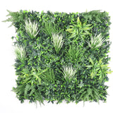 White Grassy Greenery Vertical Garden / Green Wall UV Resistant 100cm x 100cm - Designer Plants