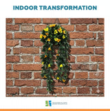 Artificial Hanging Basket Orange and Yellow Bouganvillea 30cm x 80cm Long UV Resistant