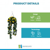 Artificial Hanging Basket Orange and Yellow Bouganvillea 30cm x 80cm Long UV Resistant