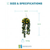 Artificial Hanging Basket Orange and Yellow Bouganvillea 30cm x 80cm Long UV Resistant