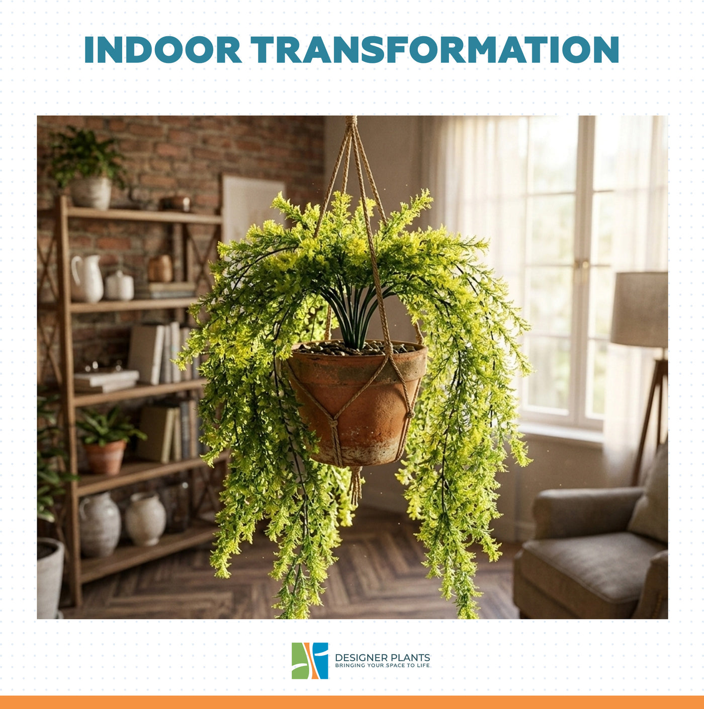 Artificial Hanging Bell Leaf Plant 80cm Long UV Resistant