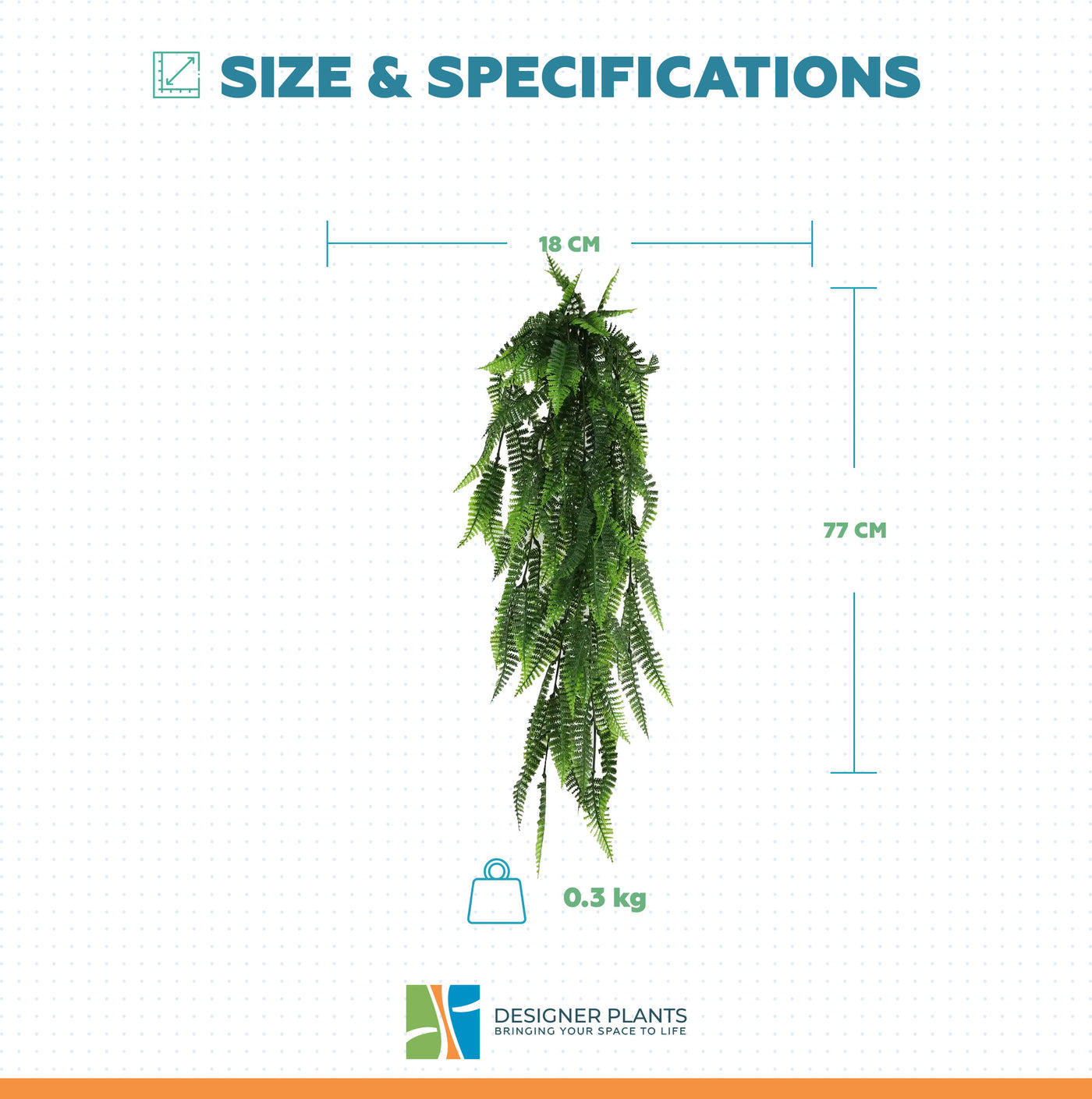 Artificial Hanging Bracken Fern Stem UV Resistant 77 cm