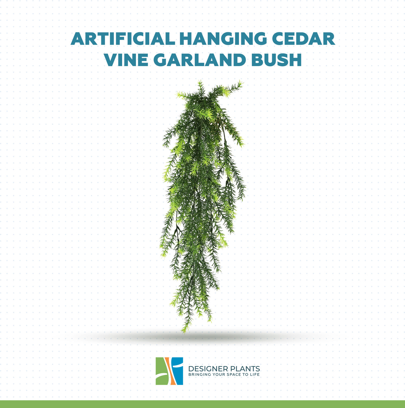 Artificial Hanging Cedar Vine Garland Bush UV Resistant and Fire Rated 20cm x 76cm