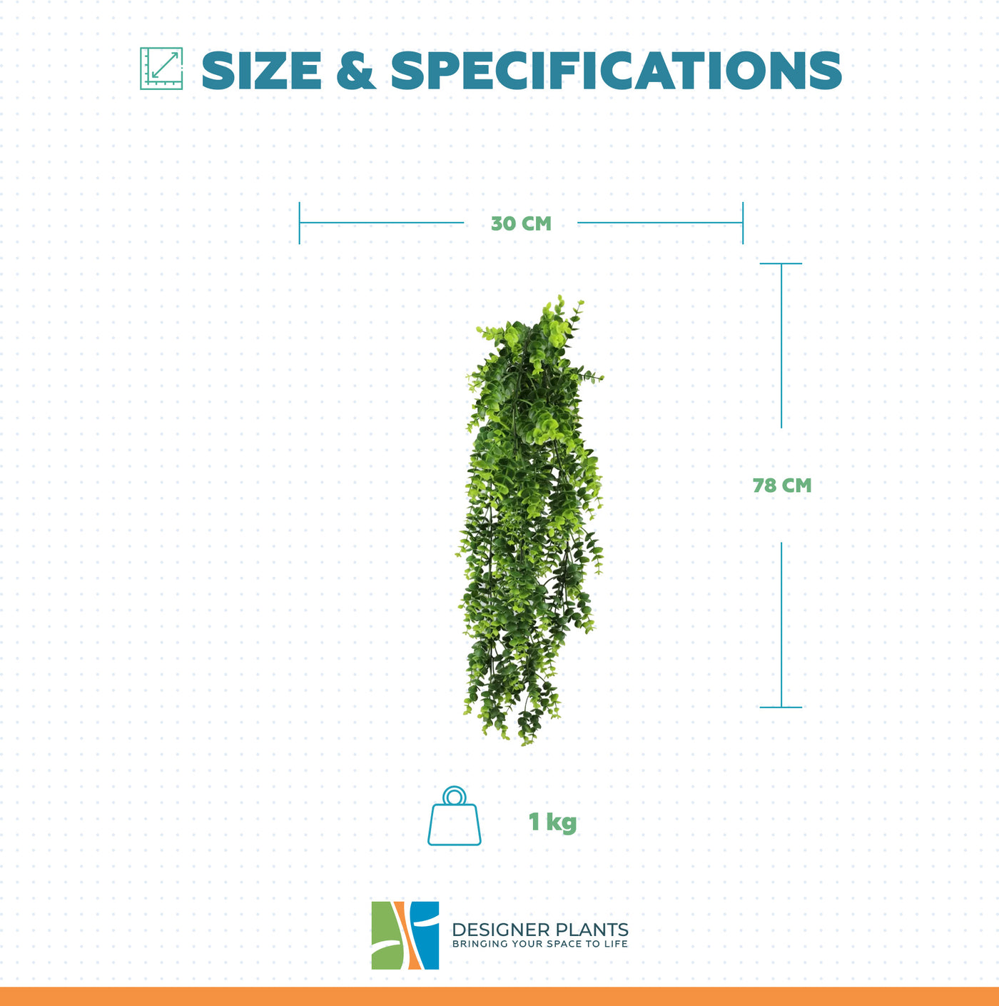 Artificial Hanging Dense Rounded Buxus (Sempervirens) UV Resistant 78cm