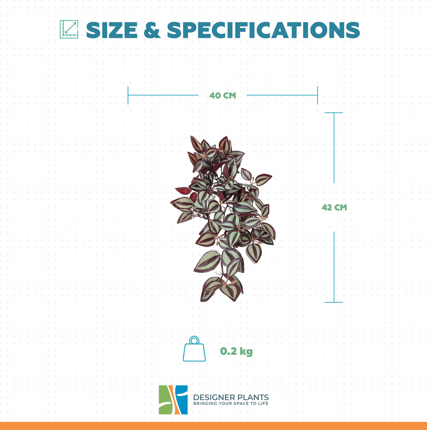 Artificial Hanging / Draping Burgundy Tradescantia Zebrina 42cm