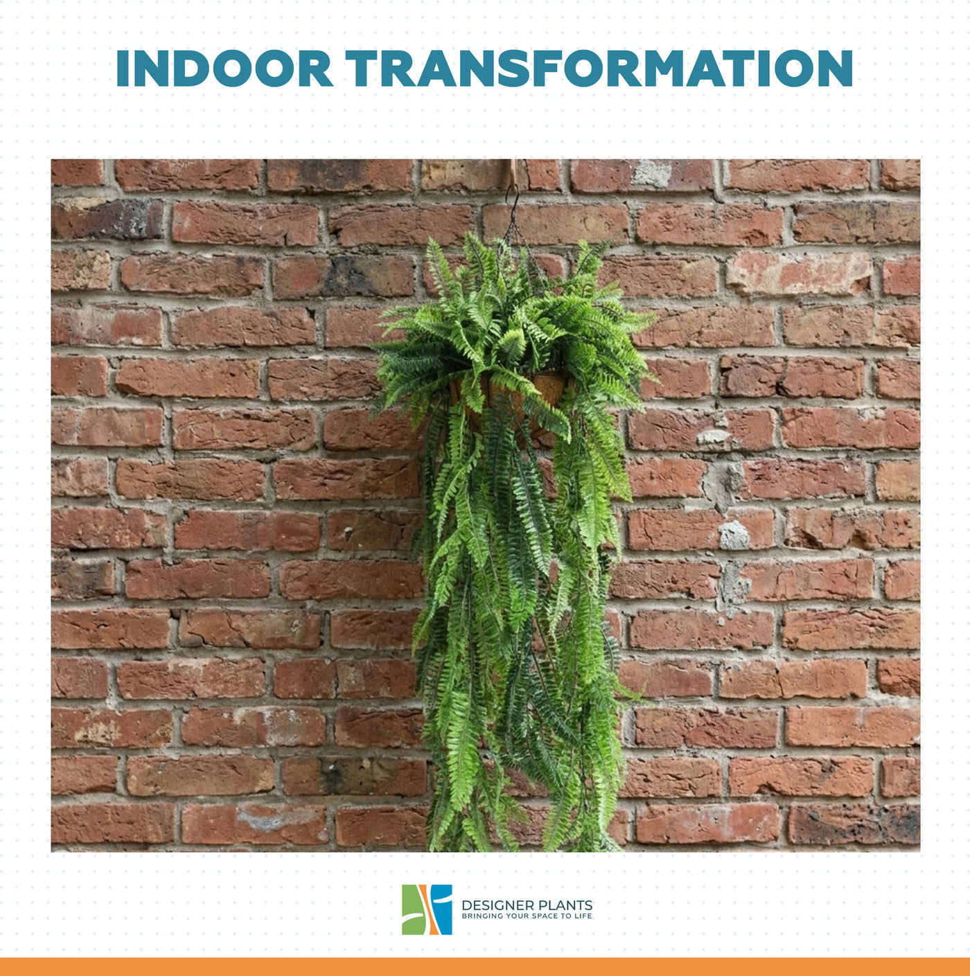 Artificial Hanging Fern Basket UV Resistant 35cm x 125cm