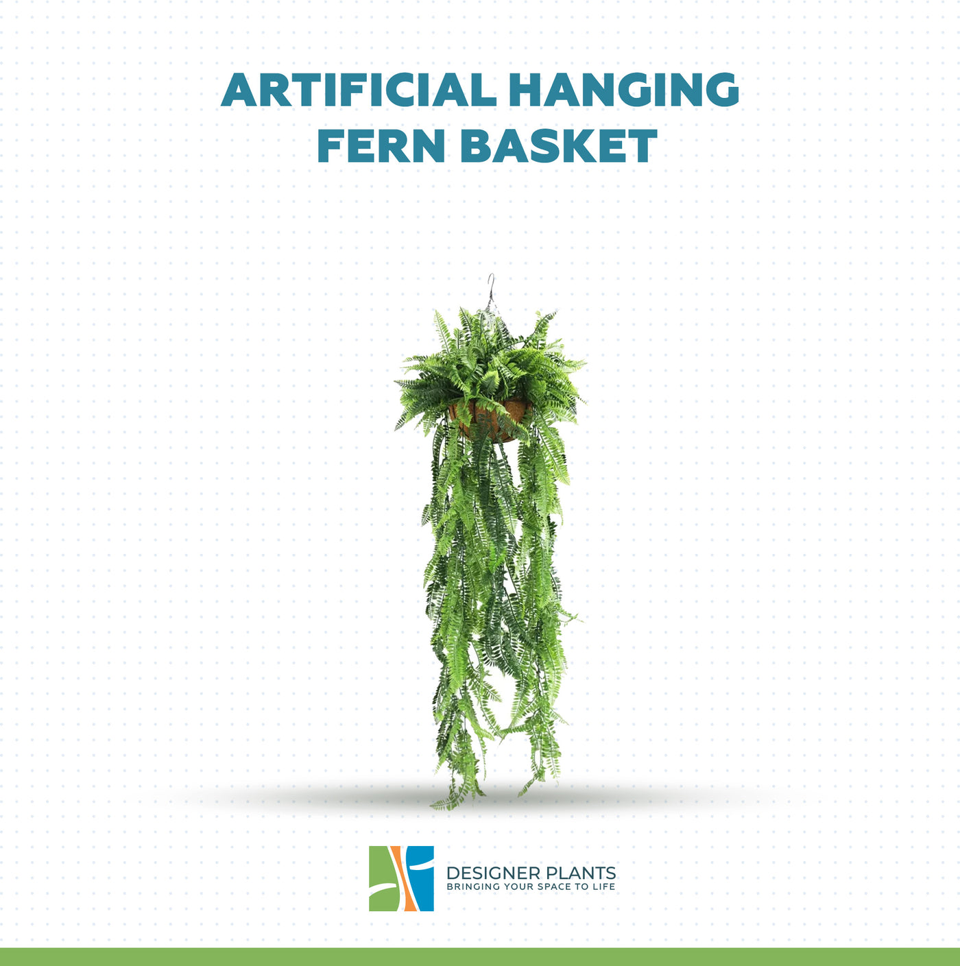 Artificial Hanging Fern Basket UV Resistant 35cm x 125cm