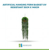 Artificial Hanging Fern Basket UV Resistant 35cm x 140cm
