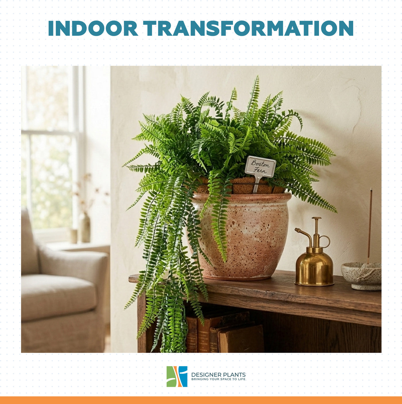 Artificial Hanging Fern Basket UV Resistant 45cm x 125cm