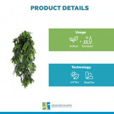 Artificial Hanging Mediterranean Fern Vine UV Resistant and Fire Rated 22cm x 76cm