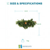 Artificial Hanging Plant Disc Chandelier with Tropical Floral Arrangement & Trailing Foliage — 100cm x 30cm