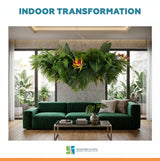 Artificial Hanging Plant Disc Chandelier with Tropical Floral Arrangement & Trailing Foliage — 100cm x 30cm